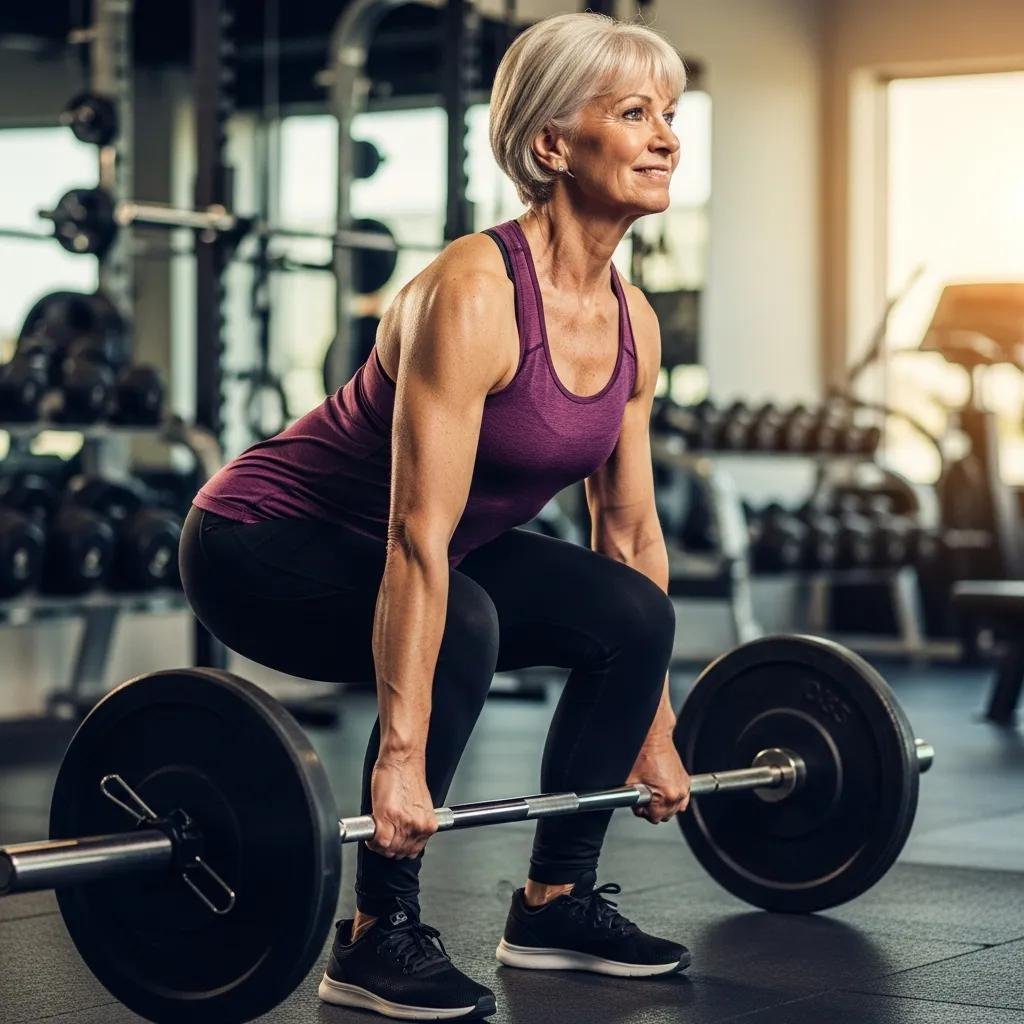 Older adult performing resistance training to preserve muscle mass and prevent sarcopenia