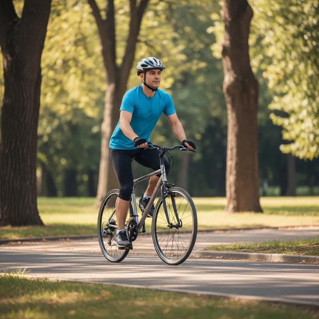 Person jogging in a park, highlighting the benefits of aerobic exercise for skin health and circulation