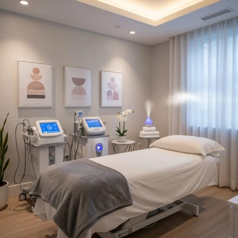 Advanced med spa technology featuring high-tech devices in a serene treatment room