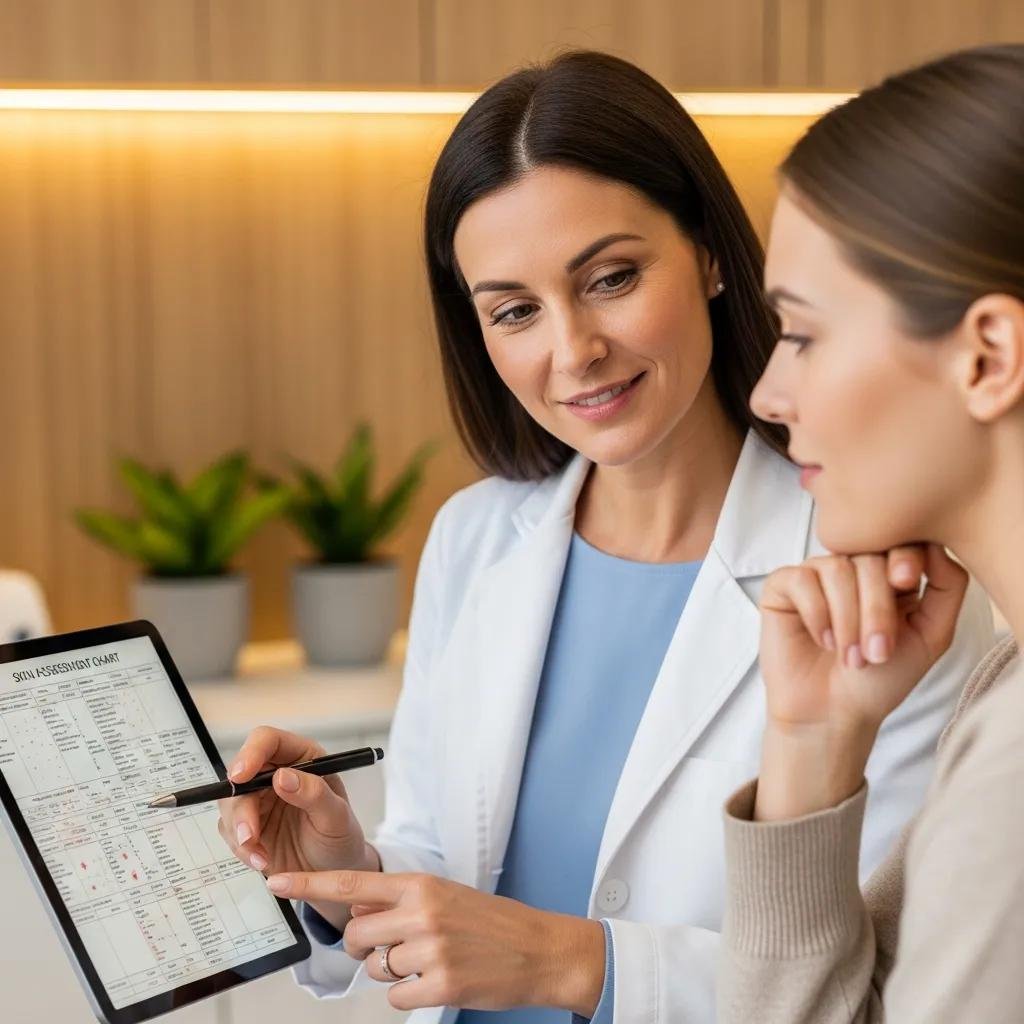 Dermatologist consulting with patient about personalized treatment plan