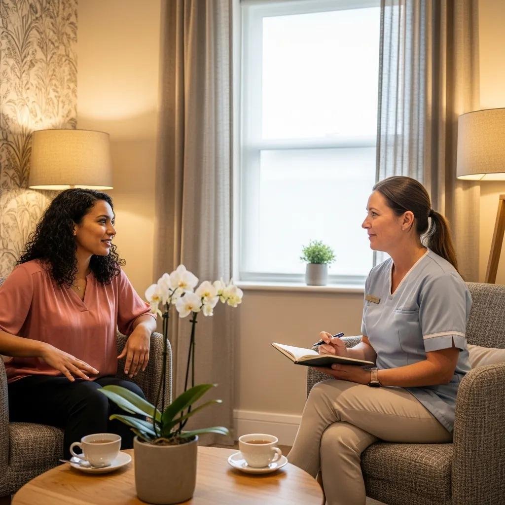 Female patient consulting with healthcare provider about O-Shot treatment