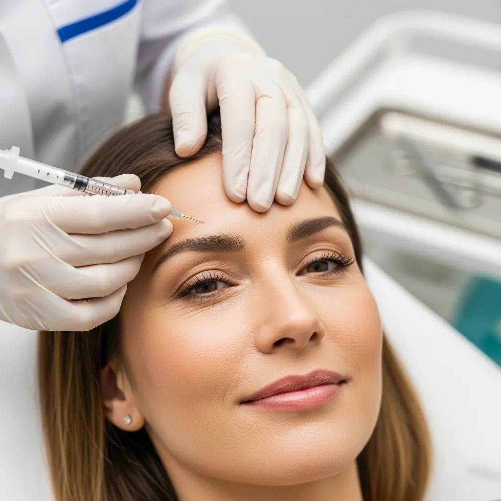 Patient receiving Botox injection in a professional med spa setting
