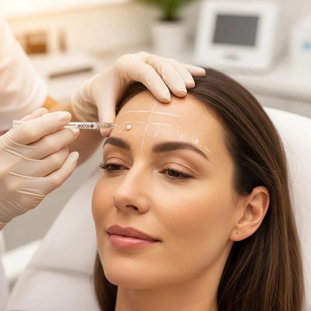 Patient receiving Botox injections in a professional med spa setting