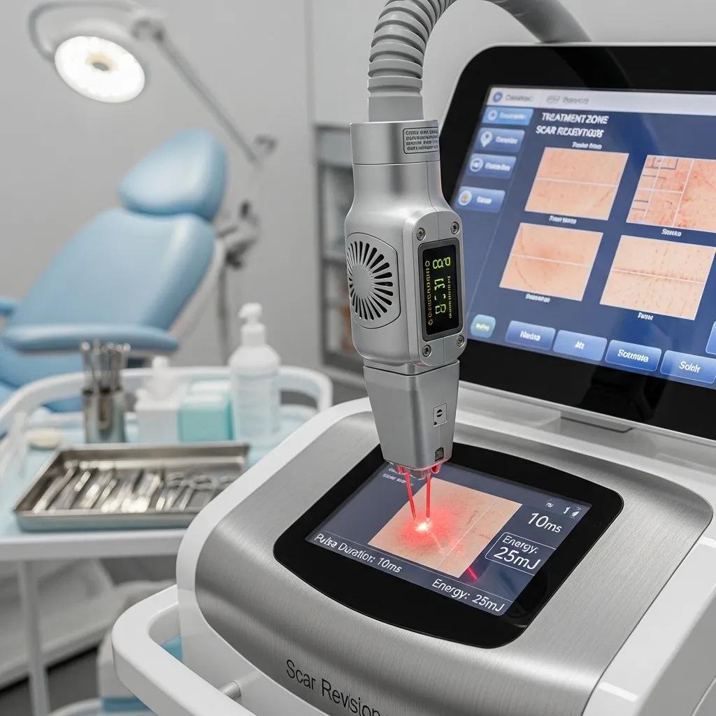 Advanced laser device for scar revision in a dermatology clinic setting