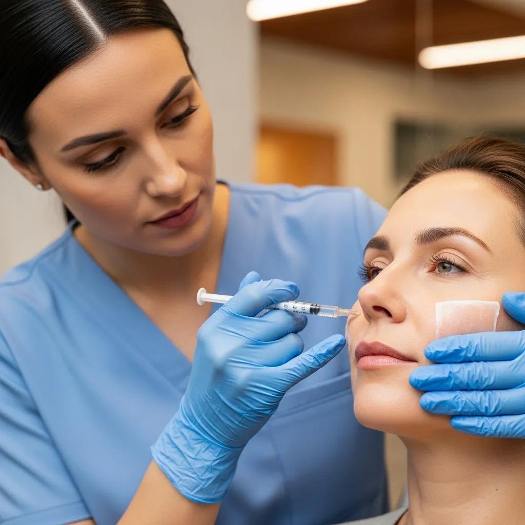 Clinician administering Botox to a patient, highlighting non-surgical facial rejuvenation
