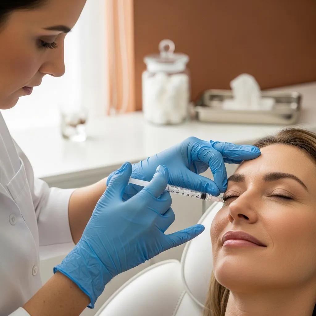 Clinician administering Botox treatment to a patient in a med spa