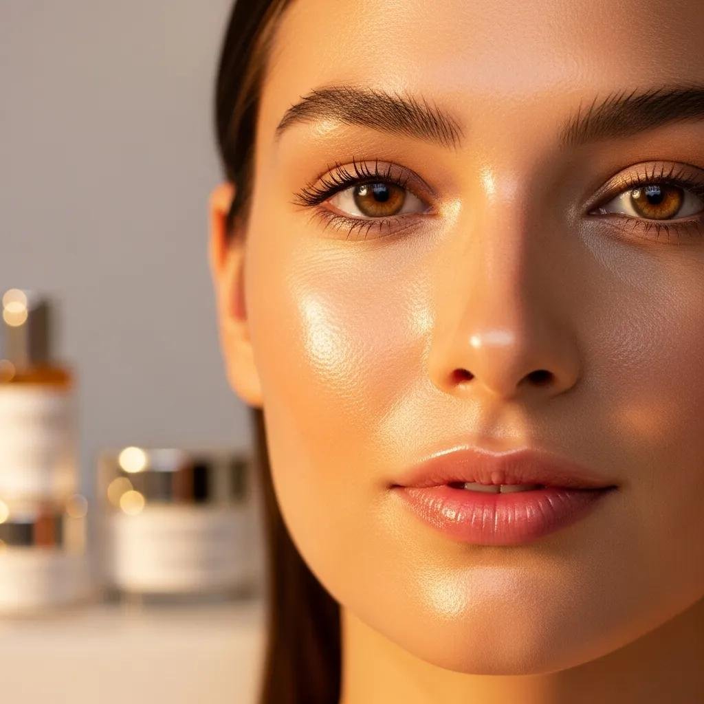 Close-up of a woman's glowing skin showcasing the benefits of exosome skin rejuvenation