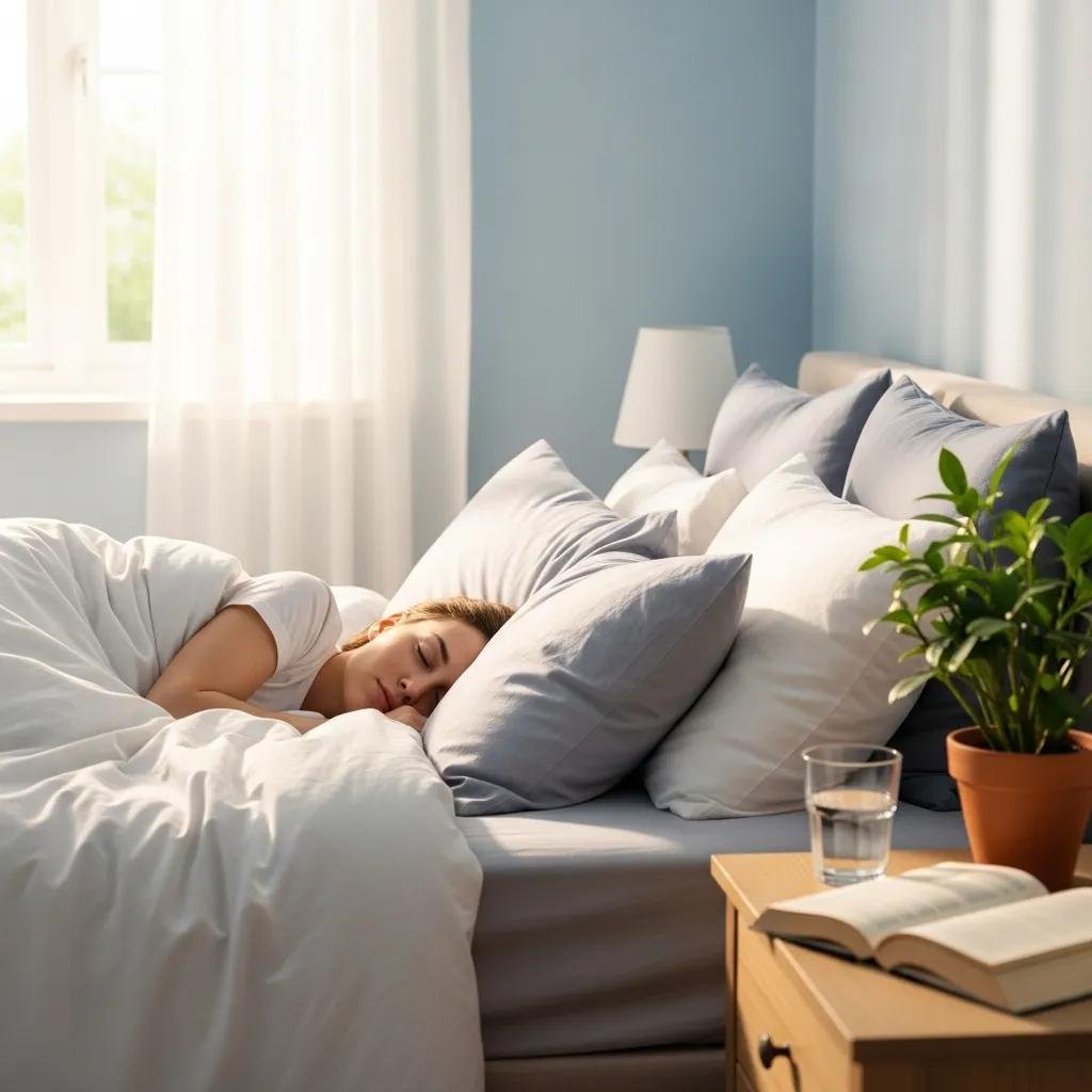 Peaceful bedroom scene highlighting the importance of sleep quality for skin health