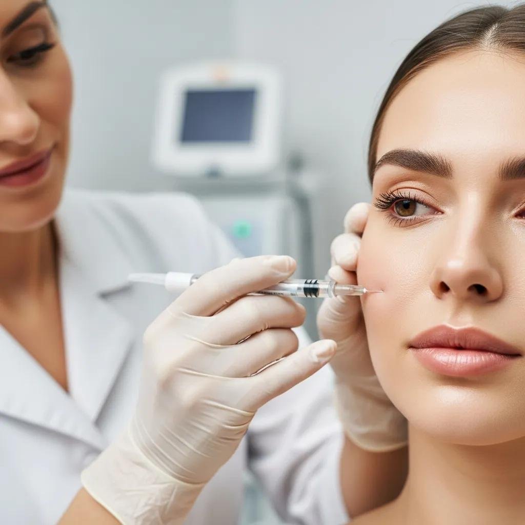 Peptide injection for skin rejuvenation in a clinical setting