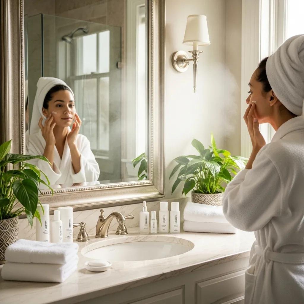 Skincare routine with retinol products highlighting anti-aging benefits